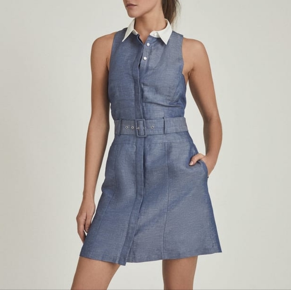 NWT REISS | Mira Contrast Collar Mini Dress - Picture 2 of 10